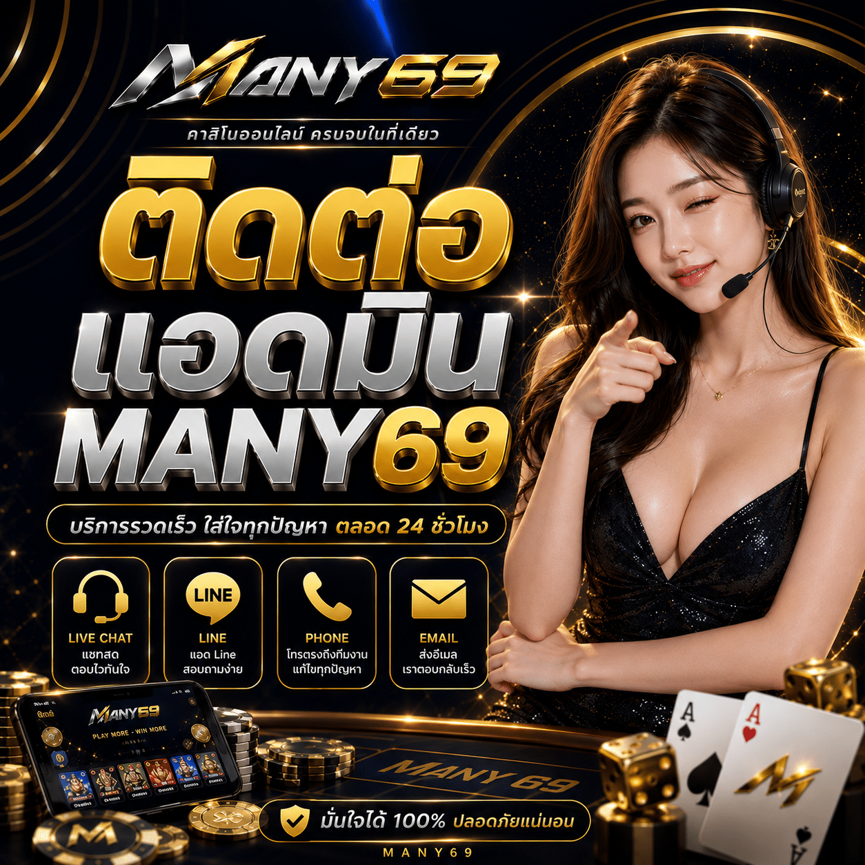 ติดต่อแอดมิน MANY69 ผมพิมพ์เอง แล้วเลยรู้ว่าควรถามอะไรก่อน